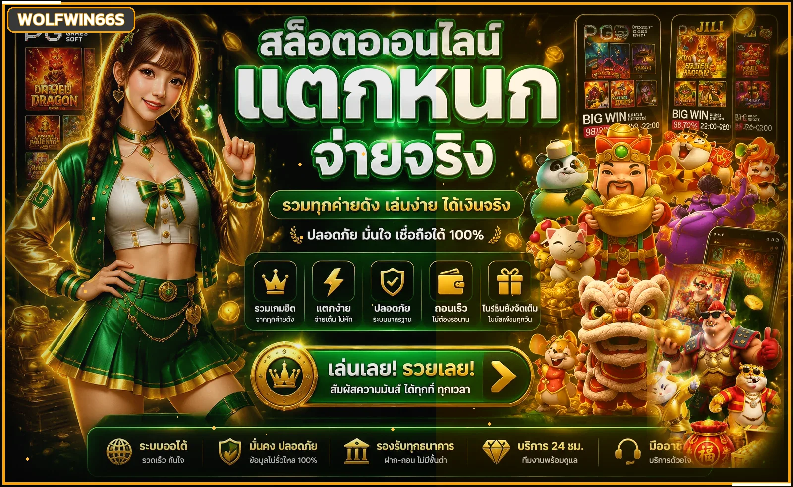 WOLFWIN66S สล็อตออนไลน์พร้อมตัวละครเกมและมือถือ